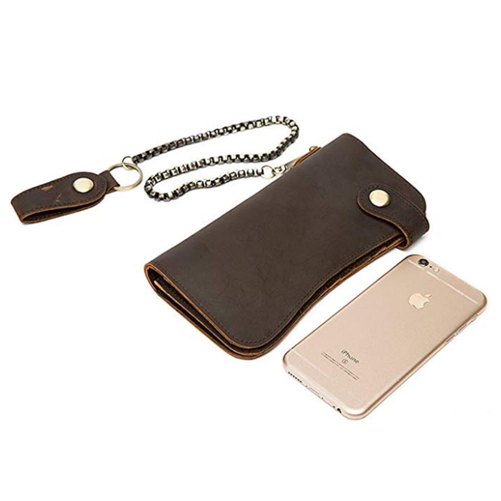 Brown PU Leather Wallet Chain-5