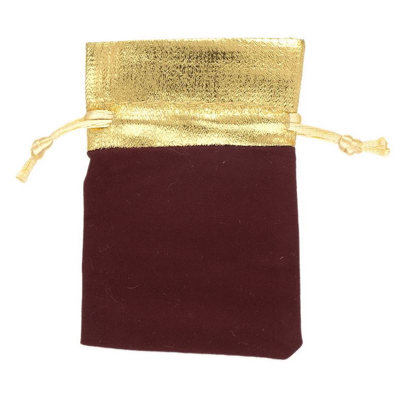 TAN VELVET DRAWSTRING BAGS