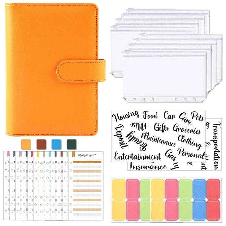 Organizer Planner Mini Binder Leather File Folder