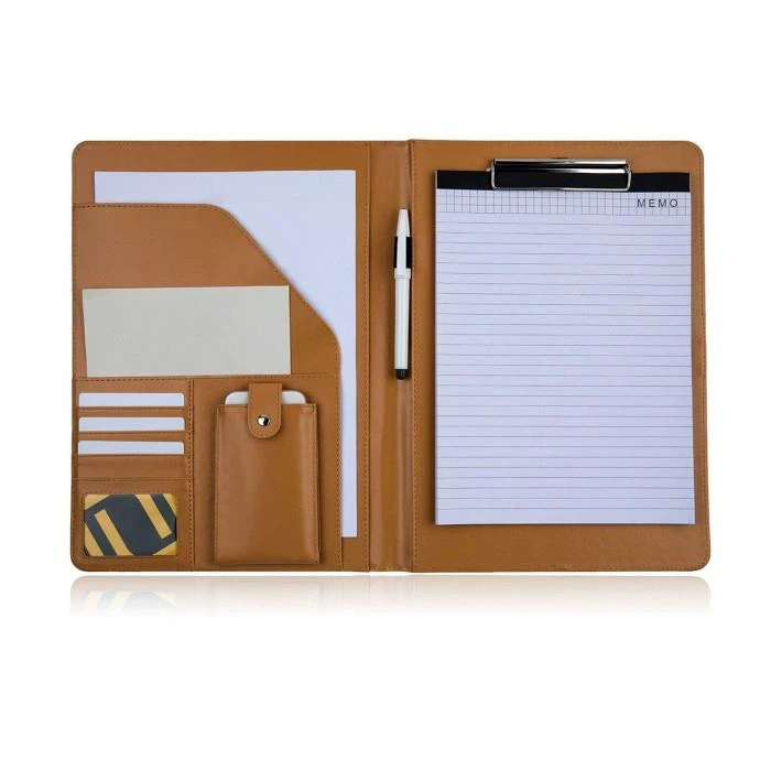Brown A4 PU Leather Presentation Folder