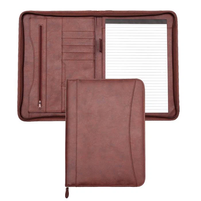 Zippered Men Leather Compendium