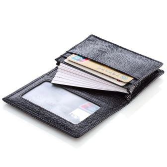 Rautt Leður Viðskipti Nafn Card Holder