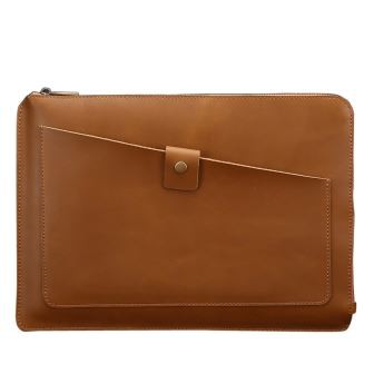 Zippered Ósvikinn Leður Portfolio